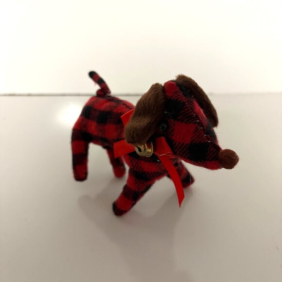 Buffalo Plaid Reindeer Trees Dog Decor Set Rustic Country Farmhouse Christmas - Picture 5 of 5
